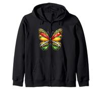 Juneteenth Papillon Mois de l'histoire des Noirs Papillons Jamaïque Sweat à Capuche