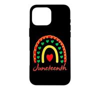 Juneteenth Rainbow Black Women's Melanine Mam Dad Garçon Fille Fun Coque pour iPhone 16 Pro Max