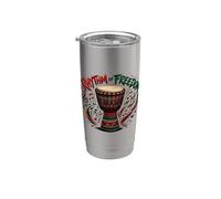 Juneteenth Rhythm of Freedom Djembe Drum Music Gobelet isotherme en acier inoxydable double paroi