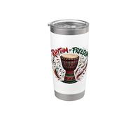 Juneteenth Rhythm of Freedom Djembe Drum Music Gobelet isotherme en acier inoxydable double paroi