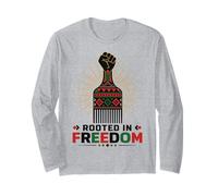Juneteenth Rooted in Freedom Afro Pick Fist Manche Longue