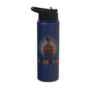Juneteenth Rooted in Freedom Afro Pick Fist Stainless Steel Insulated Water Bottle