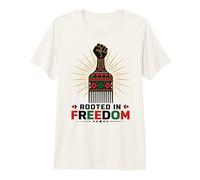 Juneteenth Rooted in Freedom Afro Pick Fist T-Shirt Haut de Gamme