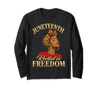 Juneteenth Rooted in Freedom Black Women Manche Longue