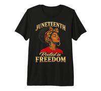 Juneteenth Rooted in Freedom Black Women T-Shirt Haut de Gamme