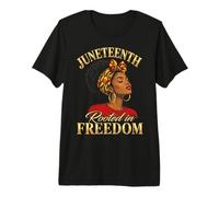 Juneteenth Rooted in Freedom Black Women T-Shirt Haut de Gamme