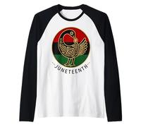 Juneteenth Sankofa Freedom Day Emblem Manche Raglan