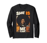 Juneteenth She's Me Strong Motivated Black Woman Empowerment Manche Longue
