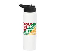 Juneteenth Young Black and Free Stainless Steel Insulated Water Bottle