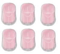Junfamilee Lot de 6 feuilles de savon portables rouges - Mini feuilles de savon de voyage jetables solubles dans l'eau - Savon parfumé pour l'extérieur, le camping, la randonnée, les soins personnels