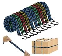 JUNFEIFLUX 10 Pièces 2M Tendeur Elastique Réglables,Tendeurs Elastique avec Crochets, Plat Tendeur de Bagages pour Vélo, Moto, Camping, Transport de Marchandises