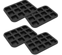 JUNFEIFLUX Lot de 4 Mini Moule à Pain, 35x26cm Anti-adhésif Backform Mini Kastenform für 48 Muffins, Muffin Backform für Ofen Backen Pain Chocolate Muffin Brownie