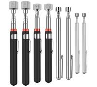 JUNFEIFLUX Lot de 8 Aimant Telescopique,Magnétiques Télescopiques,Ramassage Magnétique Flexible,Aimant Mecanique Auto pour Aufnahme de Pièces Métalliques Petites Pièces(1.5LB/3LB/10LB/15LB)