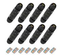 JUNFEIFLUX Lot de 8 Boîte de Jonction Étanche Connecteur de Câble, Connecteur Etanche 3 Fils Connecteurs de Fils Étanches pour Ø5-10mm Durchmesse du câble, Câble électrique Boîtier de Raccordement