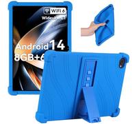 Junfire Coque en Silicone pour HotLight HOTC101/Yicty Android 14 Tablet 10 Pouces, étui de Protection Anti-Choc Robuste avec Support - Bleu