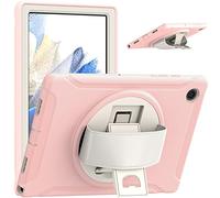 Junfire Coque Robuste pour Tablette Samsung Galaxy Tab A8, Etui Résistante aux Chocs, Coque avec béquille rotative, dragonne pour SM-X200/X205/X207 - Sakura Rose