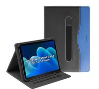 Junfire Coque Universel pour Tablette 10 à 11 Pouces pour FACETEL/niuniutab/DOOGEE/AOCWEI/SEBBE/Blackview/POWMUS/OVZIOCO, étui de Protection avec Porte-Stylo et Support pour Tablette 10-11" - Bleu