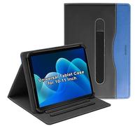 Junfire Étui universel pour Tabwee T80/Doogee U11 11"/Tab A9 10,1"/A9 Pro/Whitedeer, étui de protection à rabat en cuir PU avec support multi-angle porte-stylo pour tablette Android/iOS/Windows 10-11