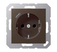 Jung A1520-18CMO SCHUKO Steckdose mit USB-Ladegerät, Serie A/AS, Mokka