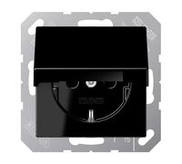 Jung A1520BFKLSW Prise SCHUKO couvercle rabattable incassable série A noir (A1520BFKLSW)