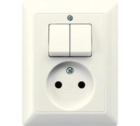 Jung AS500 Series White Combo Inbuilt Switch And Outlet - AS5545EU