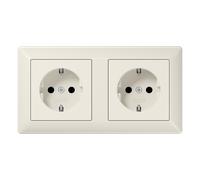 Jung AS500 Wall Outlet Box (WCD Switchgear) (Prise européenne) - AS1520-2BFKI