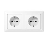 Jung AS500 Wall Outlet Box (WCD Switchgear) (Prise européenne) - AS1520-2WW