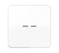 JUNG Bascule double CD595KO5WW Ba blanc alpin avec fibre optique, Bouton + interrupteur, Blanc