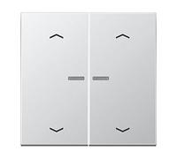 JUNG Bascule pour bouton-poussoir double AL2995KO5MP avec symboles avec guide de lumière Alu, Bouton + interrupteur, Argent