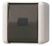 JUNG Bouton-poussoir avec calotte neutre 833W WG800 IP44 inverseur 833W (833W)
