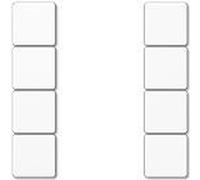 JUNG complet 4x JG Jeu de boutons compl.4x A504TSAWW, Bouton + interrupteur, Blanc