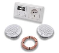 JUNG JUNG AS 500 Radio intelligente encastrée DABAWW DAB+ Kit complet avec 2 plafonds, haut-parleurs pour pièces humides, kit complet avec 2 plafonds, haut-parleurs de salle de bain + câble d'enceinte