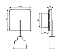 Jung Jung Bouton-poussoir à tirer sans cadre avec fixation par vis aws NRS LS 0834 ZT WW Quantité:1