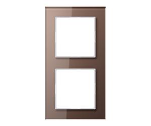 Jung Jung Cadre en verre 2 fois moka horizontal/vertical AC 582 GL MO Quantité:1