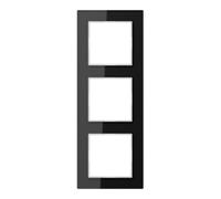 Jung Jung Cadre en verre 3 fois noir horizontal/vertical AC 583 GL Quantité:1