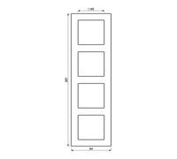 Jung Jung Cadre en verre 4 fois noir horizontal/vertical AC 584 GL Quantité:1