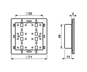 Jung Jung Module tactile radio KNX avec cadre adaptateur 3 voies 4073 RF TSM Quantité:1