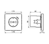 Jung JUNG Prise SCHUKO 16A 250V avec protection contre le contact BT LS 1521 SE WW Quantité:1