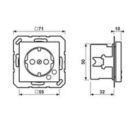 Jung Jung Prise SCHUKO 16A 250V blanc alpin A 521 UF WW Quantité:1
