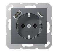 Jung Jung Prise SCHUKO A1520-15CAANM avec USB Anthracite Type AC Quantité:1