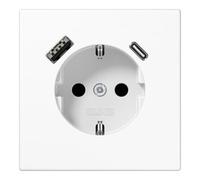 Jung Jung Prise SCHUKO avec USB Type AC LS1520-15CAWW Quantité:1