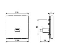 Jung Jung Raccord multimédia USB MA LS 1122 WW avec anneau de suspension Quantité:1
