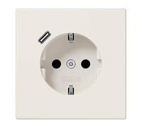 Jung LS1520-18C Prise SCHUKO avec USB type C (max. 3 A) Charge rapide avec protection de contact accrue (thermoplastique incassable) Blanc Série LS