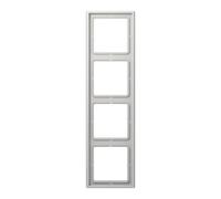Cadre Jung LS984LG - 4 positions, horizontal et vertical, plastique, IP44, gris