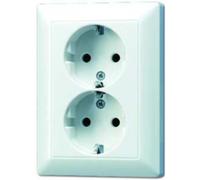 JUNG Prise double Schuko AS5020UWW AS 500/A plus blanc alpin AS5020UWW (AS5020UWW)