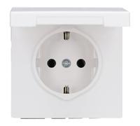 Jung Schuko Prise 16 A 250 V avec Couvercle à Rabat Serie LS Dark, 1 pièce, Blanc, LS 1520 KL WW