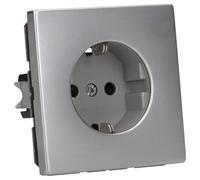 Jung Simple Insert Prise 2P+T Acier Inoxydable ES1520KI
