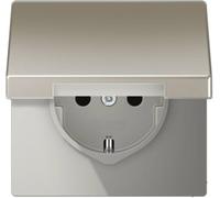 Jung simple Insert Prise 2P+T avec clapet acier inoxydable ES1520KL 1 pc(s)