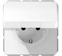 Jung simple Insert Prise 2P+T avec clapet blanc-alpin CD1520BFKIKLWW