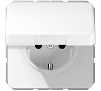 Jung Prise encastrée CD1520BFKLWW 2P+T avec clapet Blanc-alpin